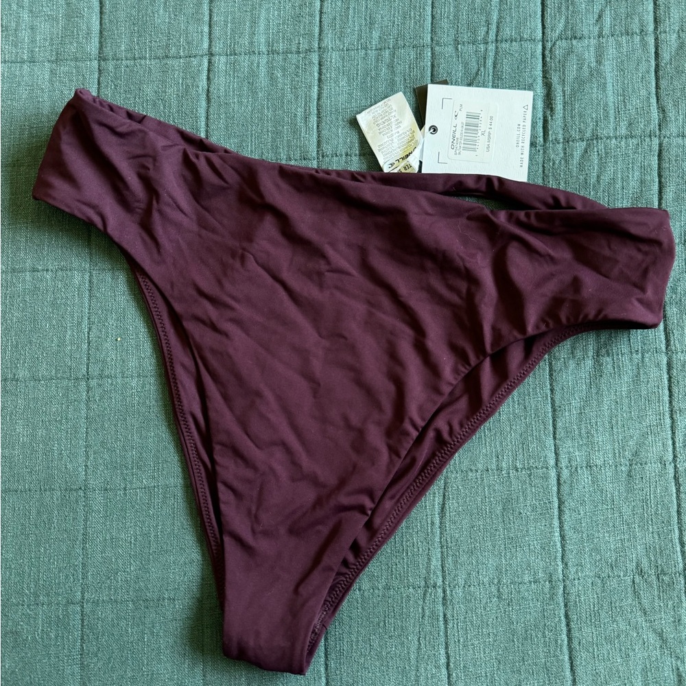 O’Neill Women’s Dark Red Cheeky‎ Bikini Bottom Size XL New